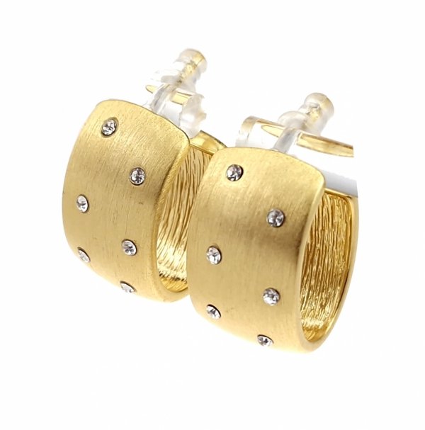 3225 Kolczyki złote pozłacane wiszące 14K cyrkonie 