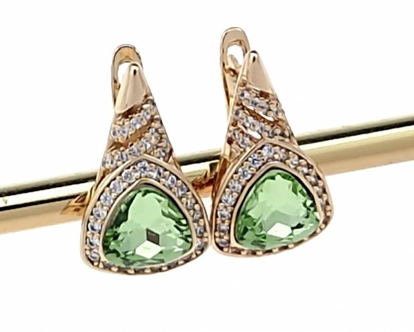 927 Kolczyki złote Austrian Crystal cyrkonia pozłacane 18k Xuping wiszące 