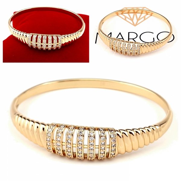 498 Bransoletka złota bangla 6cm pozłacana 18k Xuping