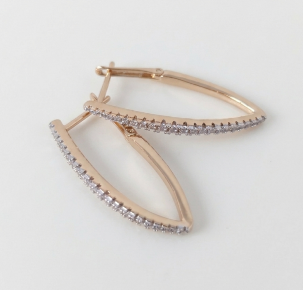 0120 Kolczyki złote pozłacane wiszące 18k cyrkonie 