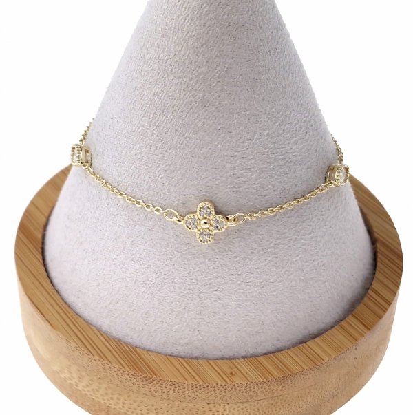 1710 Bransoletka elegancka złota 17+5cm pozłacana 14k 