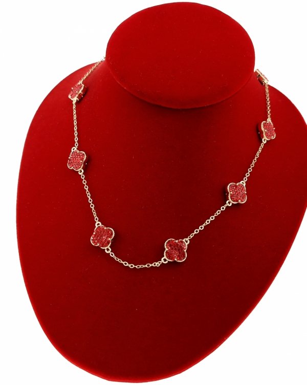 1101 Złoty łańcuszek naszyjnik 45+5cm pozłacany 14k cyrkonie koniczyna marokańska