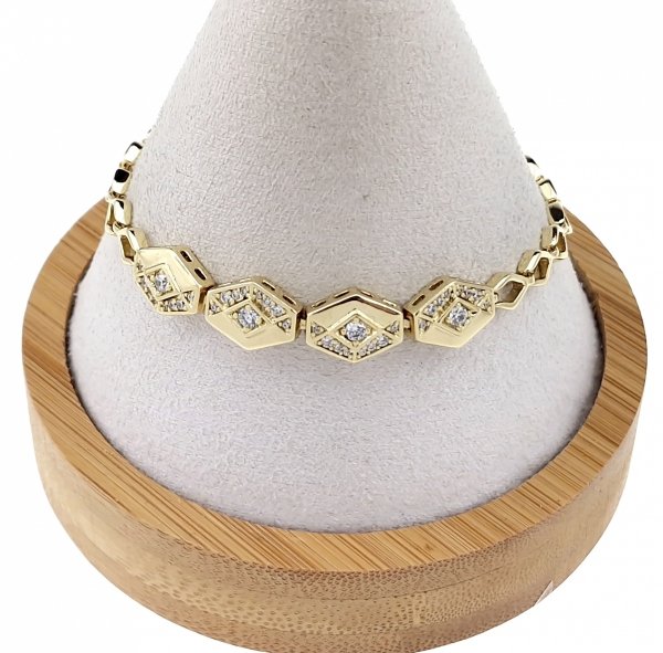 2489b Bransoletka elegancka złota 17+2cm pozłacana 14k Xuping 