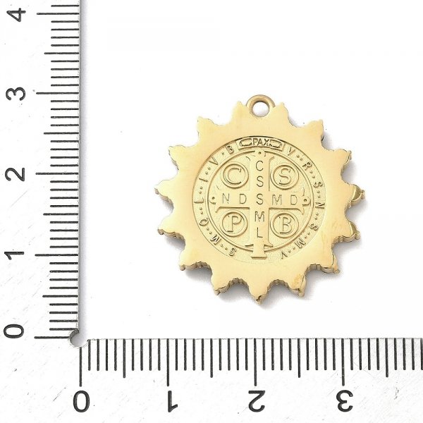 3251c Złota zawieszka błyszcząca stal chirurgiczna nierdzewna medalik