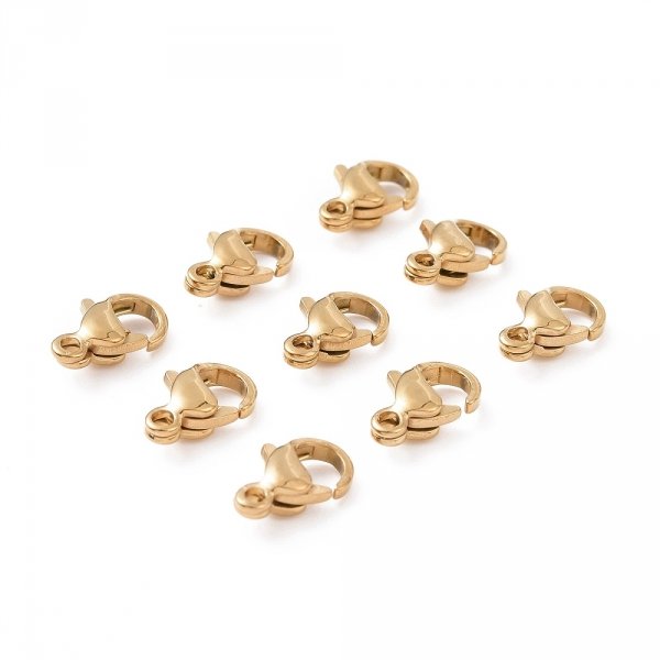 770 Karabińczyk 20x złoty stal chirurgiczna 9x6x3mm do łańcuszka lub bransoletki 