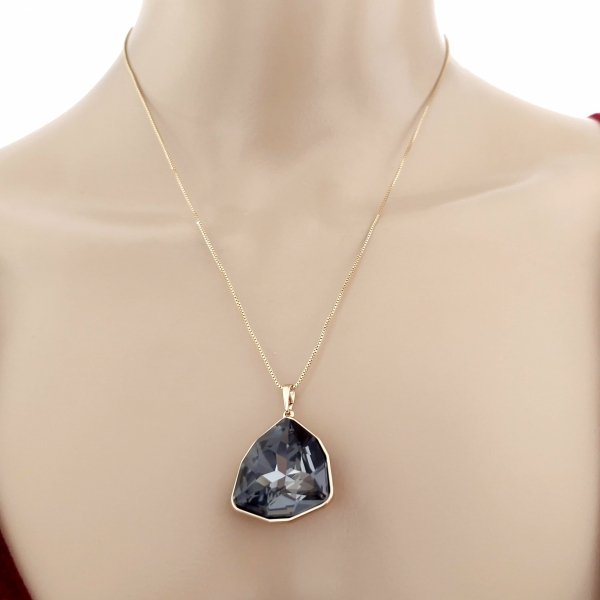 4525 Złoty naszyjnik 45+5cm pozłacany 18k Swaro Austrian Crystal