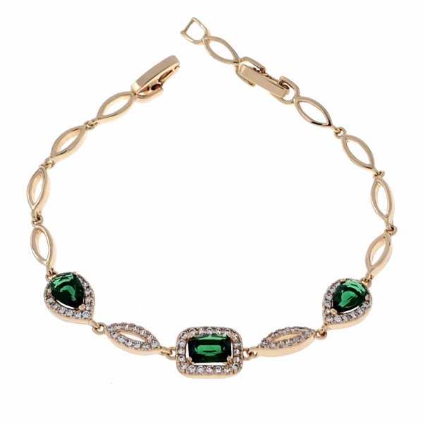 3346a Bransoletka złota cyrkonie 19cm pozłacana 18k Xuping 