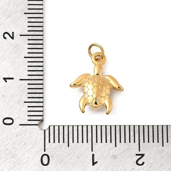 1862a Złota zawieszka błyszcząca stal chirurgiczna nierdzewna żółw