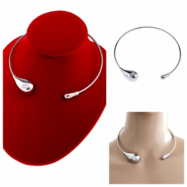 op204 Srebrny łańcuszek naszyjnik stal chirurgiczna 316L sztywny choker 