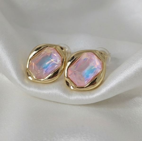 365i Kolczyki złote pozłacane wtyczki 14K cyrkonie 