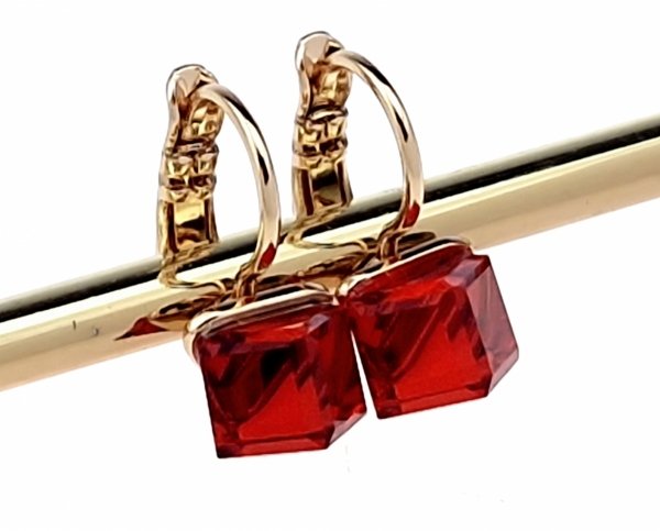 4020c Kolczyki złote Austrian Crystal cyrkonia pozłacane 18k Xuping wiszące