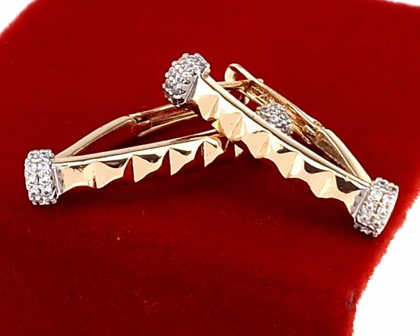 2254b Kolczyki złote cyrkonia pozłacane 18k Xuping wiszące 