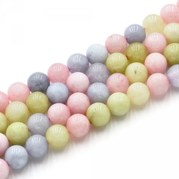 642b Kwarc wielokolorowy kamień naturalny kula 10mm pasmo 38cm