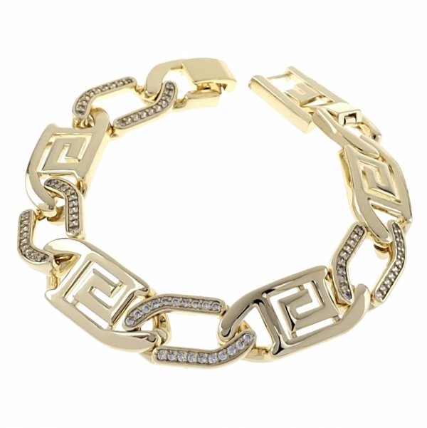 2913 Bransoletka elegancka złota 17,5+2cm pozłacana 14k cyrkonie