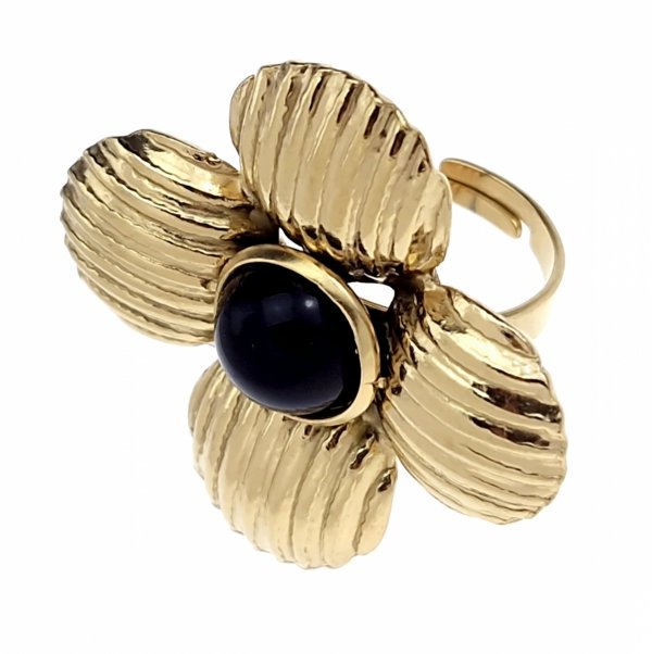 885 Pierścionek złoty stal chirurgiczna 316L nierdzewna regulowany 