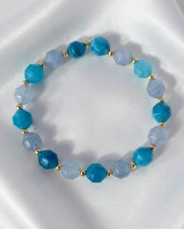 2329e Bransoletka kamień naturalny dolomit na gumce jubilerskiej