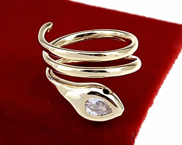 4306 Pierścionek złoty zaręczynowy błyszczący cyrkonie pozłacany 14k 