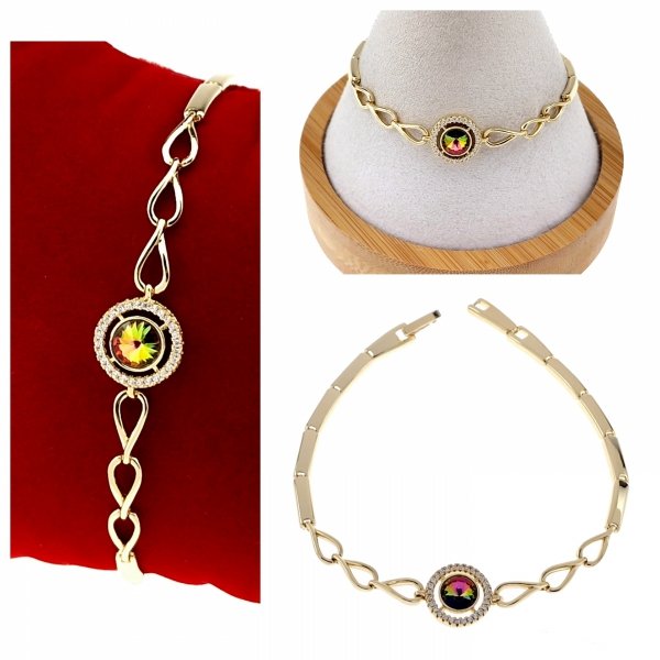 3184 Bransoletka elegancka złota 19cm pozłacana 14k Xuping Austrian Crystal