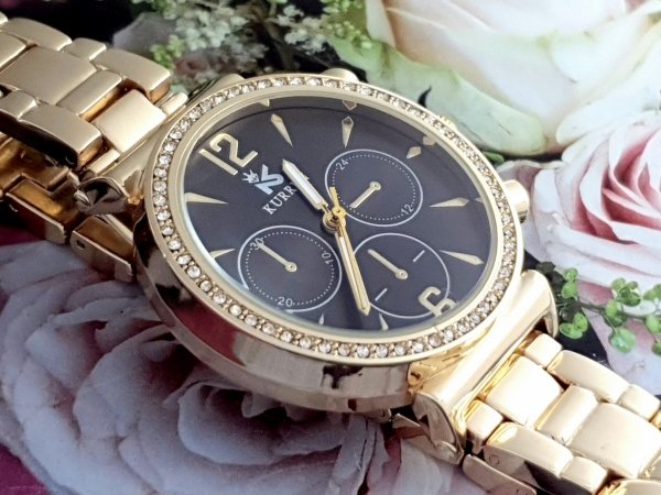 3959 Ekskluzywny damski złoty zegarek Kurren klasyk