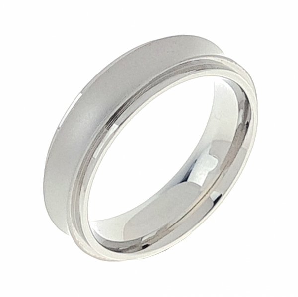 1267 Pierścionek 16,30mm srebrny stal chirurgiczna 