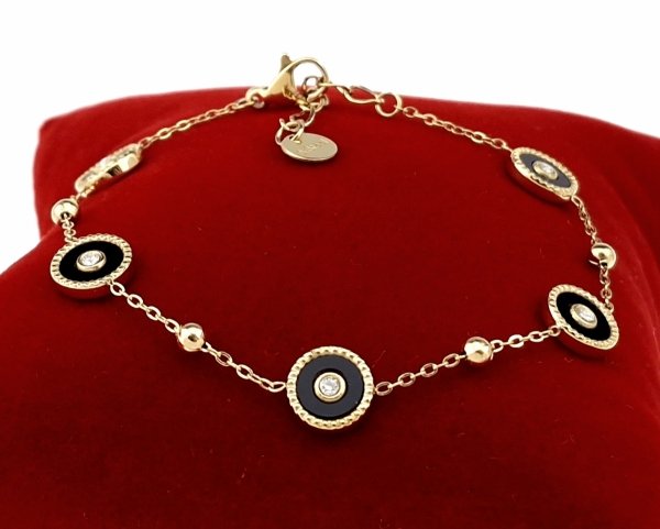 4590 Bransoletka złota 16,5+3 stal chirurgiczna celebrytka 