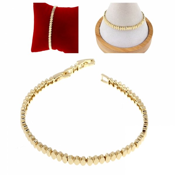 3757 Bransoletka złota elegancka 19cm pozłacana 14k Aisadi