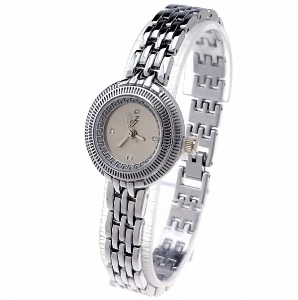 101a Ekskluzywny damski srebrny zegarek błyszczący cyrkonie klasyk