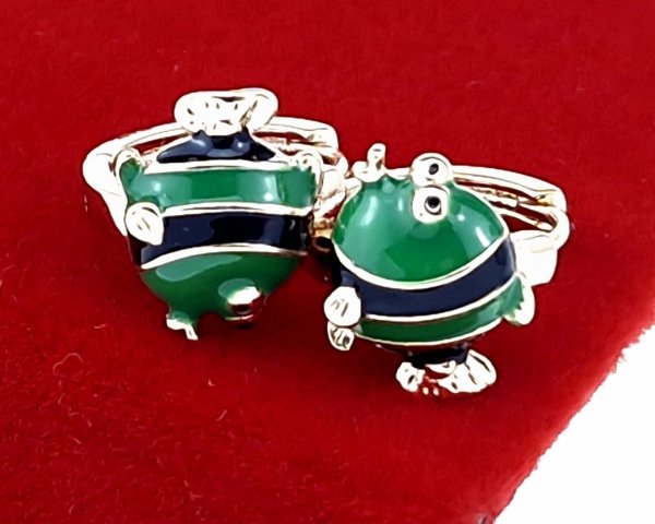 4599 Kolczyki złote dziecięce pozłacane 18k Xuping wiszące rybka