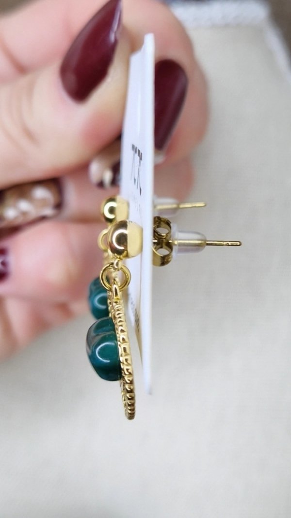 1221g Kolczyki złote wtyczki stal chirurgiczna 316L nierdzewna