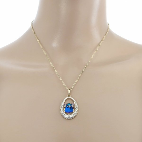 @1001 Złoty łańcuszek Austrian Crystal 40+5 naszyjnik pozłacany 14K Xuping