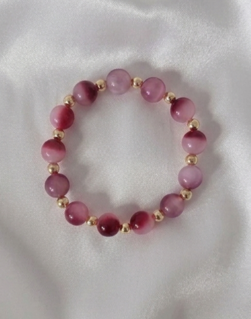 2049f Bransoletka kamień naturalny jadeit na gumce jubilerskiej