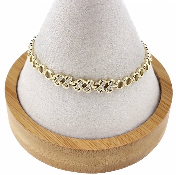 4542 Bransoletka elegancka złota 17,5+2cm pozłacana 14k Xuping cyrkonie