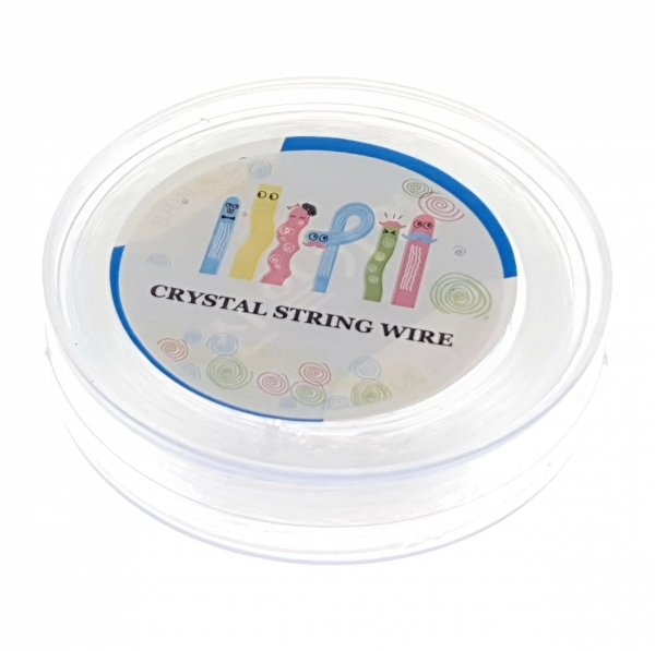 n92 Koreańska elastyczna gumka do wyrobu biżuterii, przezroczysta, 0,4 mm, 120 m/rolka