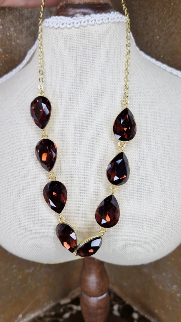 1932c Złoty naszyjnik 41+5 naszyjnik pozłacany 14K kryształek 