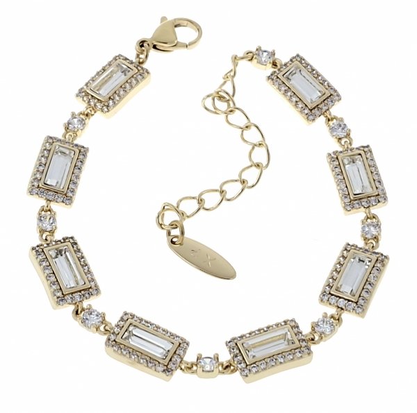 828 Bransoletka elegancka złota 16,5+5cm pozłacana 14k Xuping Austrian Crystal