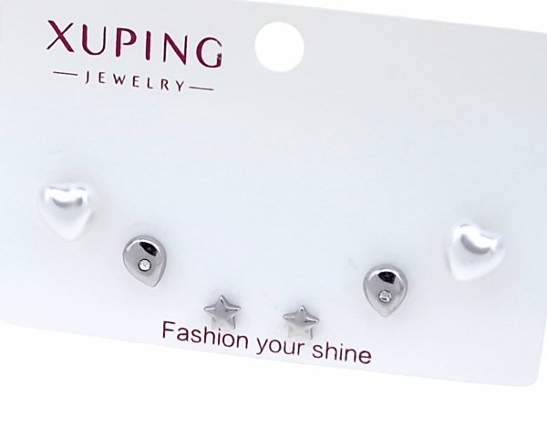 3453b Komplet zestaw kolczyki srebrne pozłacane białym złotem Xuping cyrkonie