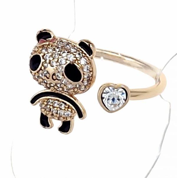 598b Pierścionek złoty pozłacany 18k cyrkonie Austrian Crystal regulowany