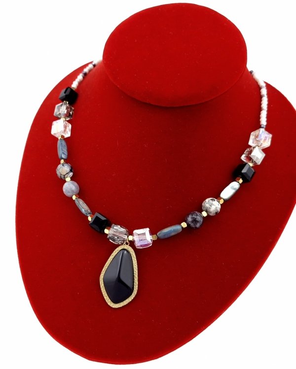 669 Złoty łańcuszek naszyjnik 46+5 stal chirurgiczna 316L