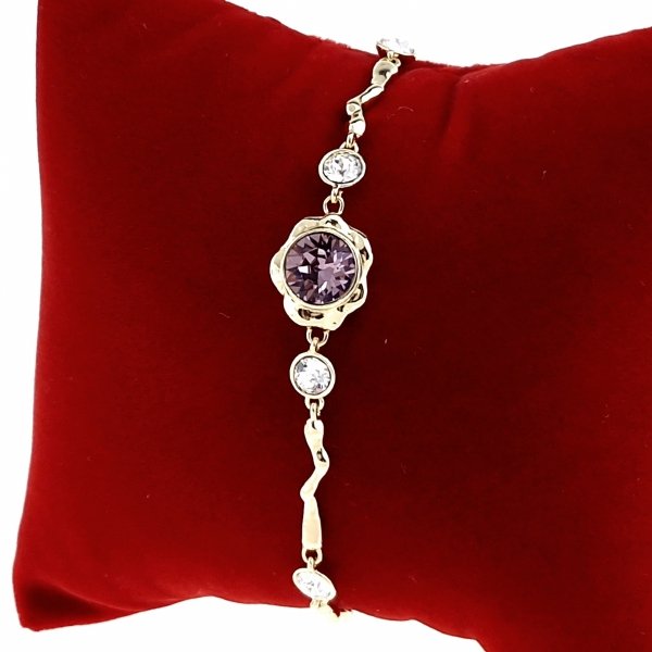 4491 Bransoletka elegancka złota 17+3cm pozłacana 14k Xuping Austrian Crystal