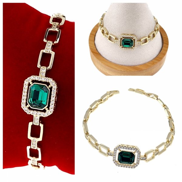 351a Bransoletka elegancka złota 17+2,5cm pozłacana 14k Xuping Austrian Crystal