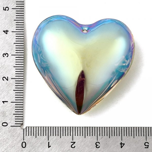583 Zawieszka szklana serce 41x42x15,5 mm