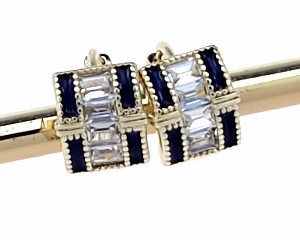 3832 Kolczyki złote pozłacane wiszące 14K Xuping cyrkonie serce