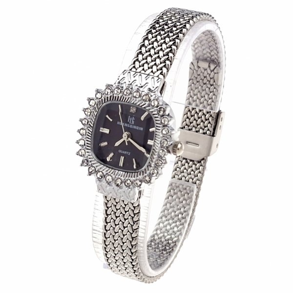 3250 Ekskluzywny damski srebrny zegarek błyszczący klasyk cyrkonie