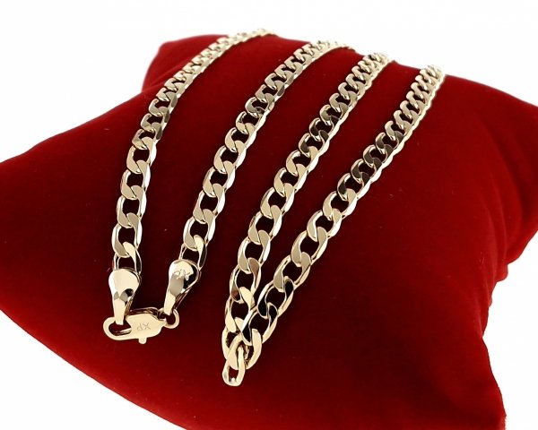 3563 Złoty łańcuszek 45cm naszyjnik pozłacany 14K pancerka
