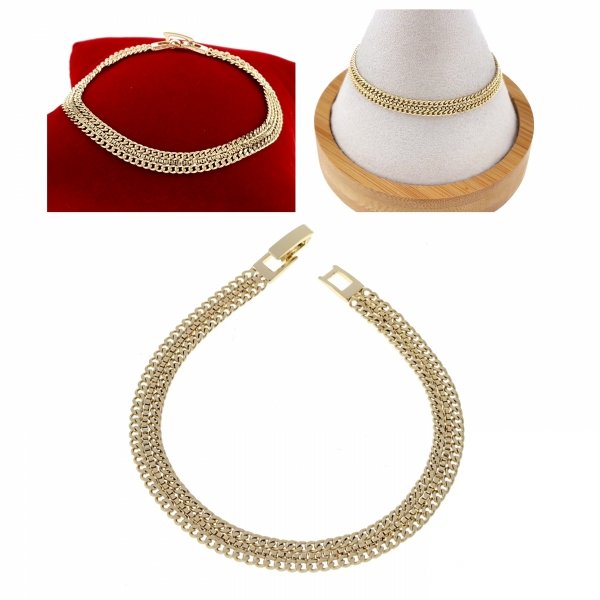 2128a Bransoletka elegancka złota 18cm pozłacana 14k Xuping