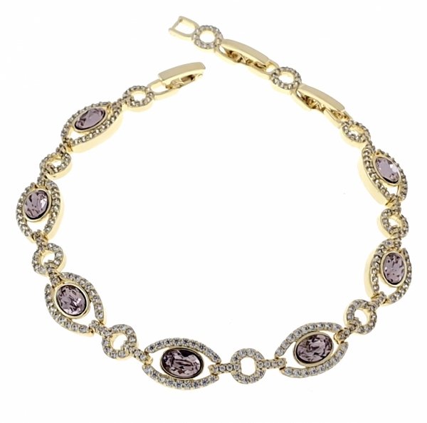 4253 Bransoletka elegancka złota 16+2+2cm pozłacana 14k Xuping cyrkonie