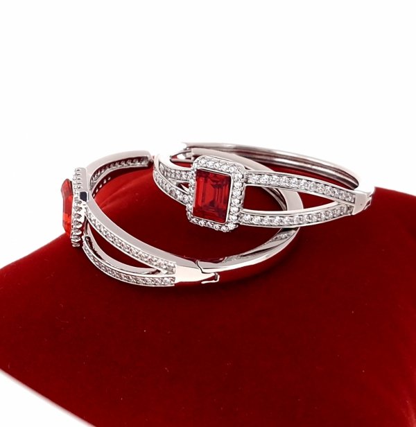 1449 Kolczyki srebrne pozłacane białym złotem wiszące koła 3,5cm Austrian Crystal