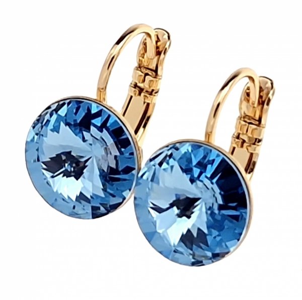1695 Kolczyki złote Austrian Crystal cyrkonia pozłacane 18k Xuping wiszące