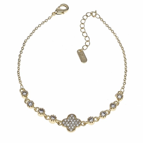 1414c Bransoletka elegancka złota 17+5cm pozłacana 14k 