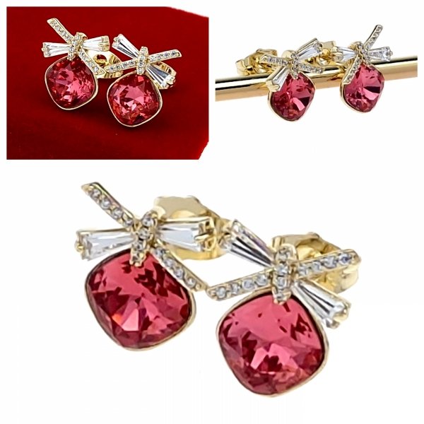 3837 Kolczyki złote pozłacane wtyczki 14K Xuping Austrian Crystal
